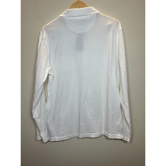Barbour Men's Size L White Corpatch Long Sleeve Polo Shirt EUC - Picture 5 of 11